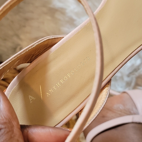 A/ anthropologie Pastel Powder pink sandals - Picture 3 of 10
